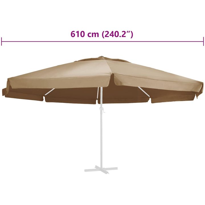 Reservtyg för parasoll taupe 600 cm vidaXL Φ 600 cm – bild 4