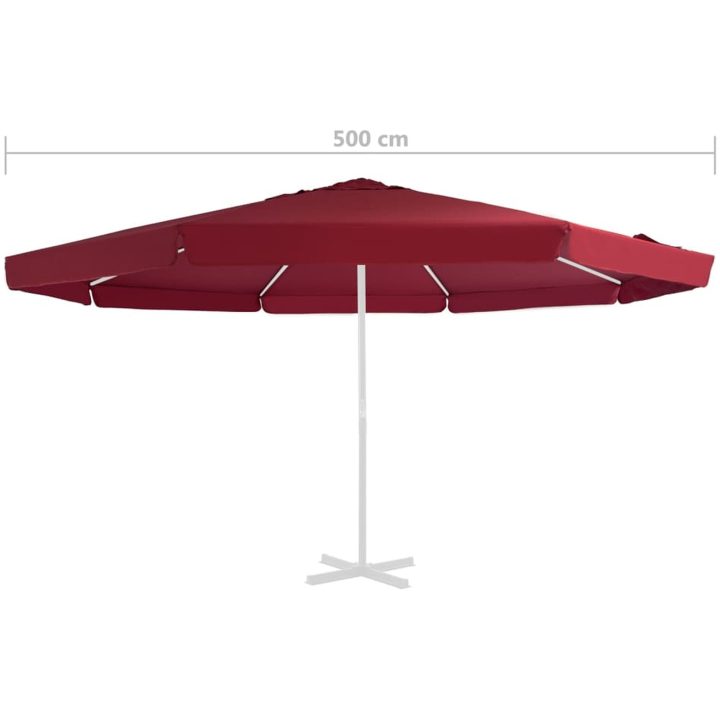 Reservtyg för parasoll vinröd 500 cm vidaXL Φ 500 cm – bild 4