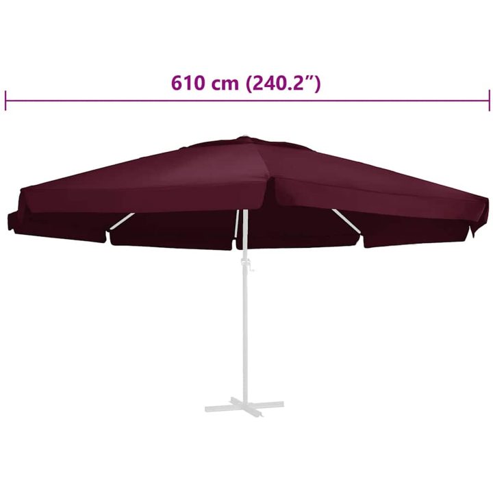 Reservtyg för parasoll vinröd 610 cm vidaXL Φ 610 cm – bild 5