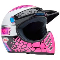 Retrohjälm Moto-3 Deathspray Glans Rosa/lila/vit BELL