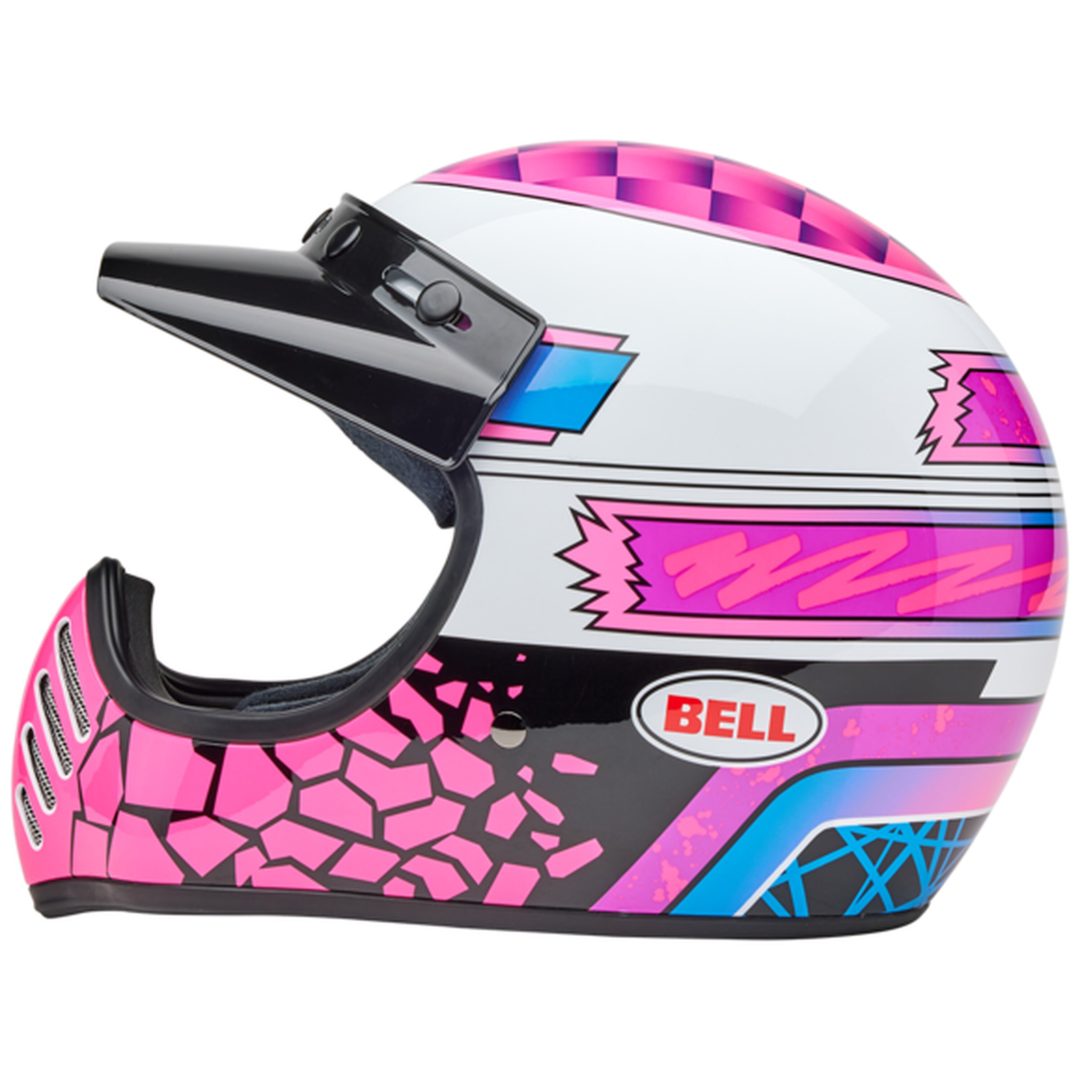 Retrohjälm Moto-3 Deathspray Glans Rosa/lila/vit BELL s – bild 2
