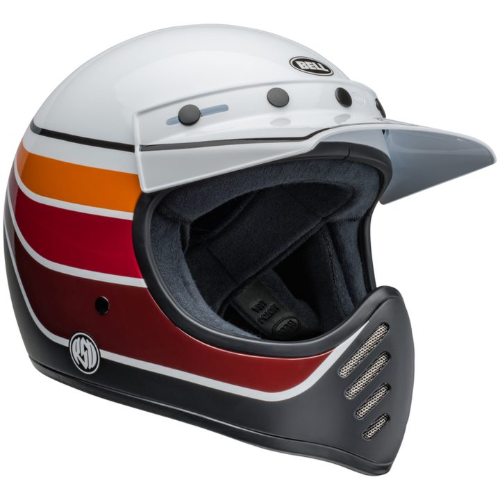 Retrohjälm Moto-3 Rsd Saddleback Satin Glans Vit/svart BELL s – bild 2