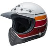 Retrohjälm Moto-3 Rsd Saddleback Satin Glans Vit/svart BELL s – miniatyr 1