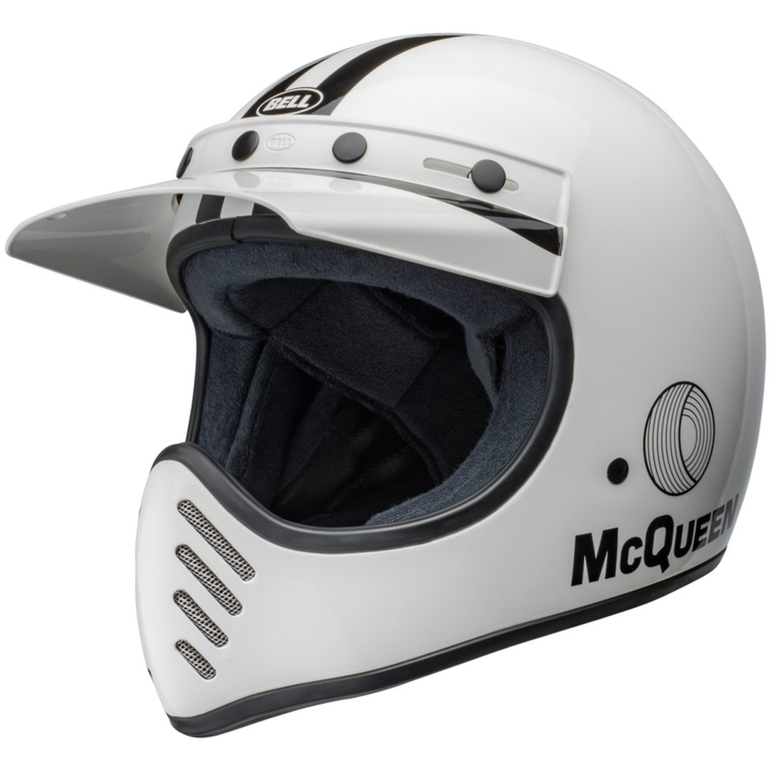 Retrohjälm Moto-3 Steve Mcqueen Glans Vit/svart BELL s