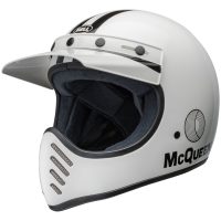 Retrohjälm Moto-3 Steve Mcqueen Glans Vit/svart BELL