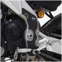 R&G RACING Boot Guard Set - Frame Black (2 pieces) Aprilia Tuono V4 1100
