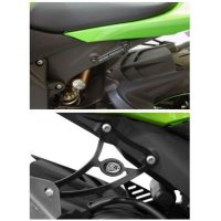 R&G RACING Rear Footrest Blanking Plate Kit Black Kawasaki ZX6R/RR