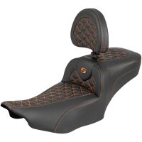 Roadsofa Extended Reach Seat - with Backrest - Orange Stitch