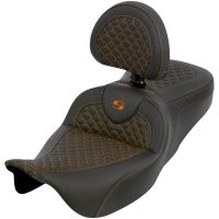 Roadsofa Seat - Dragon Scale Stitch - Orange Stitch - w/ Backrest