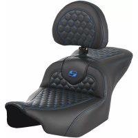 RoadSofa Seat - with Backrest - Honeycomb - Blue Stitch