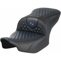 RoadSofa Seat - without Backrest - Honeycomb - Blue Stitch