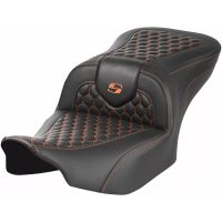 RoadSofa Seat - without Backrest - Honeycomb - Orange Stitch