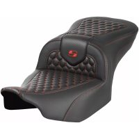 RoadSofa Seat - without Backrest - Honeycomb - Red Stitch