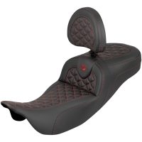 RoadSofa Tri Gripper Seat - Standard Reach - Red Stitch - w/ Backrest