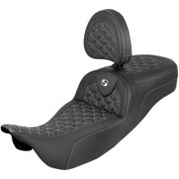 RoadSofa Tri Gripper Seat - Standard Reach - White Stitch - w/ Backrest