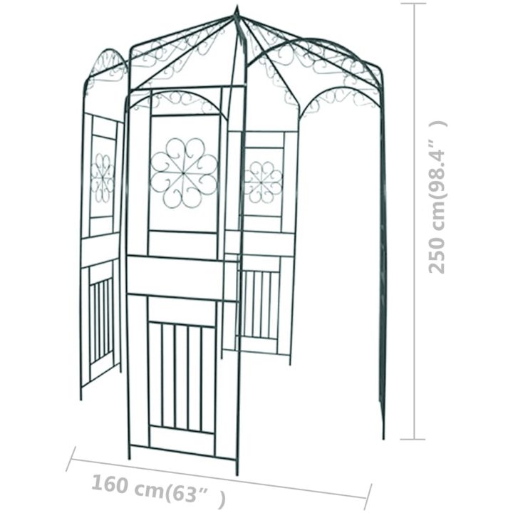 Rosenbåge 250 cm mörkgrön vidaXL – bild 3
