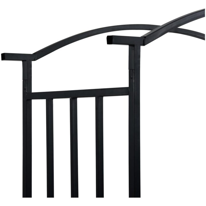 Rosenbåge med bänk svart 128x50x207 cm järn vidaXL – bild 5