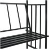 Rosenbåge med bänk svart 128x50x207 cm järn vidaXL – miniatyr 6