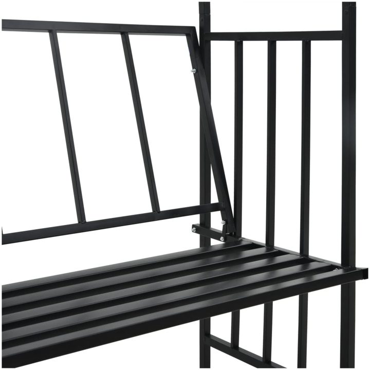 Rosenbåge med bänk svart 128x50x207 cm järn vidaXL – bild 6