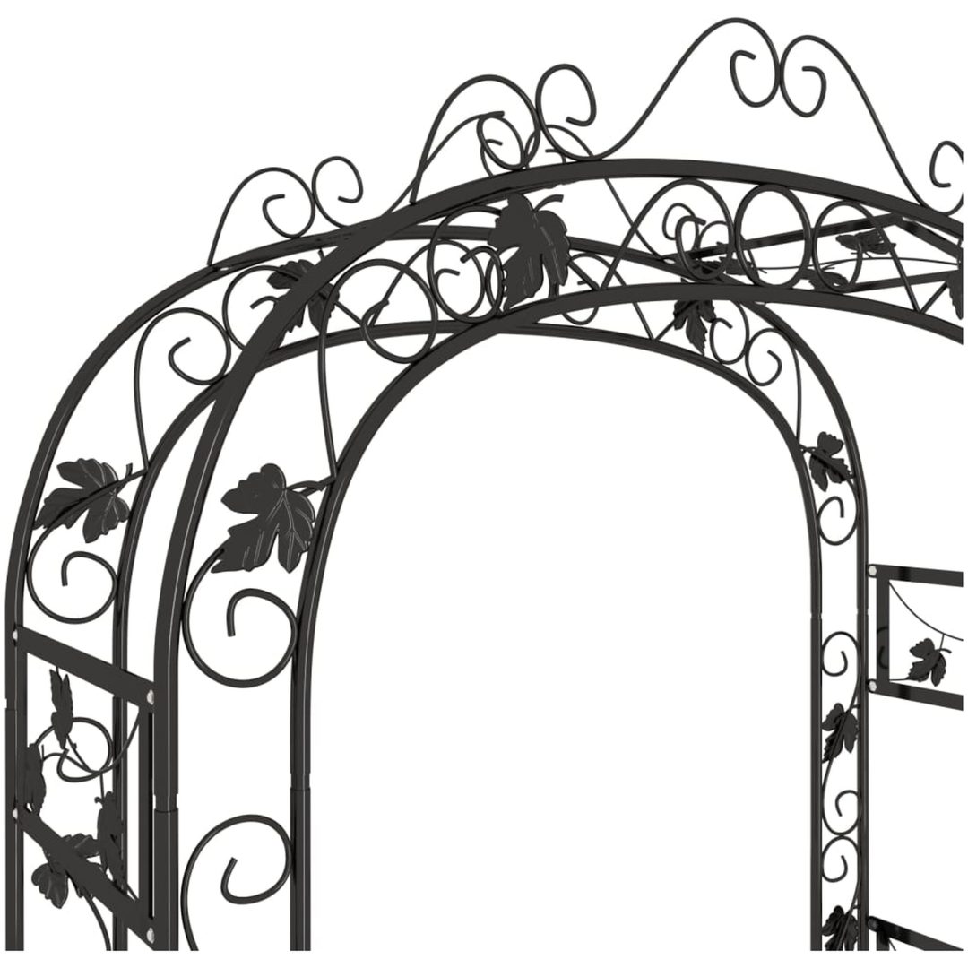 Rosenbåge svart 116x45x240 cm stål vidaXL – bild 5