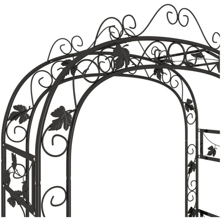 Rosenbåge svart 116x45x240 cm stål vidaXL – bild 5