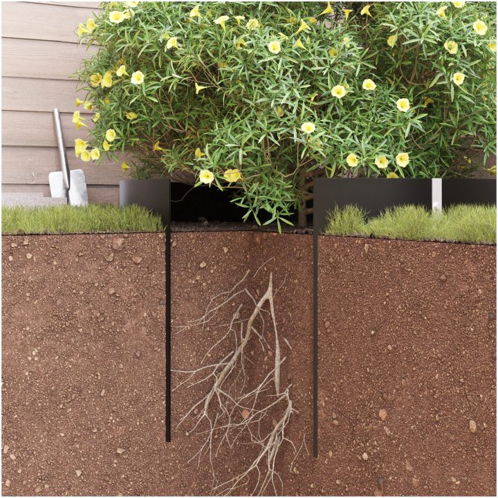 Rotbarriär med anslutningsräler Svart 1,5 mm HDPE vidaXL 0.7 x 5 m – bild 9