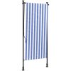 Rullgardin utomhus blå och vit tyg&stål vidaXL 100 x 270 cm – miniatyr 2