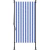 Rullgardin utomhus blå och vit tyg&stål vidaXL 100 x 270 cm – miniatyr 3