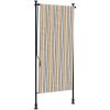 Rullgardin utomhus gul och vit tyg&stål vidaXL 120 x 270 cm – miniatyr 2
