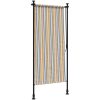 Rullgardin utomhus gul och vit tyg&stål vidaXL 120 x 270 cm – miniatyr 5