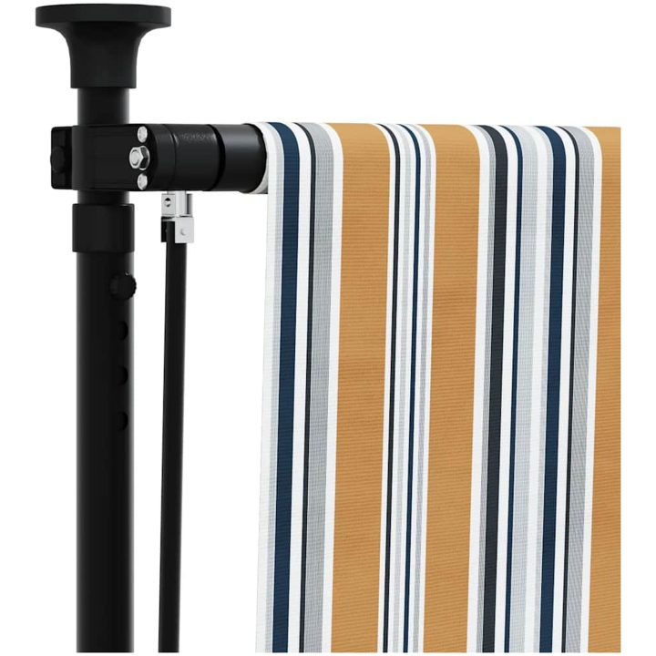 Rullgardin utomhus gul och vit tyg&stål vidaXL 120 x 270 cm – bild 7