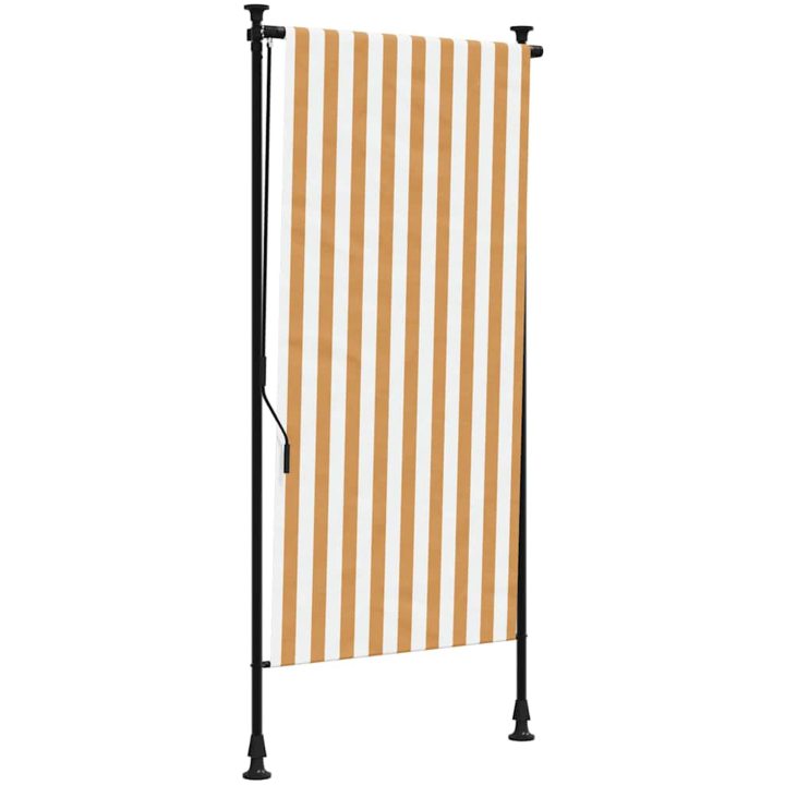 Rullgardin utomhus orange och vit tyg&stål vidaXL 100 x 270 cm – bild 2