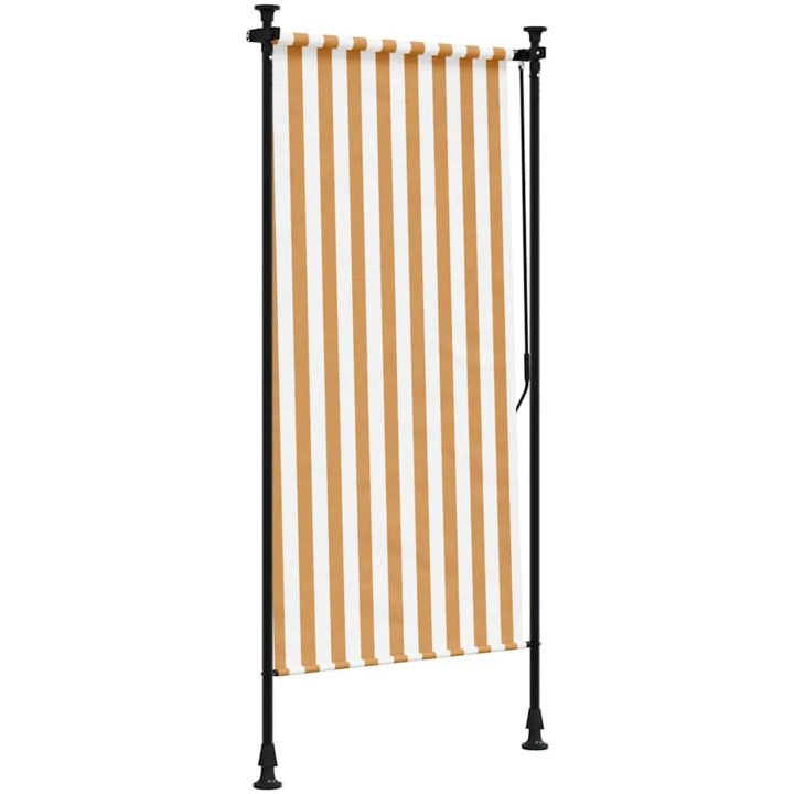 Rullgardin utomhus orange och vit tyg&stål vidaXL 100 x 270 cm – bild 5