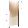 Rullgardin utomhus orange och vit tyg&stål vidaXL 100 x 270 cm – miniatyr 6