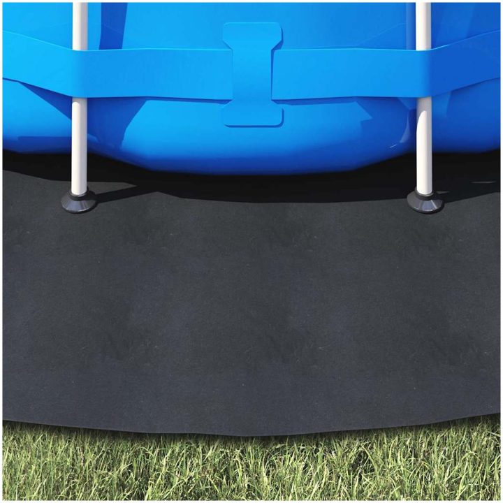 Runda Poolöverdrag Svart Polyeten 396 cm Hållbart vidaXL ⌀396 cm (2 mm) – bild 4