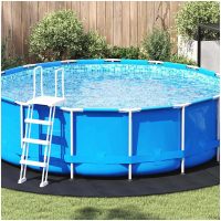 Runda Poolöverdrag Svart Polyeten 396 cm Hållbart vidaXL