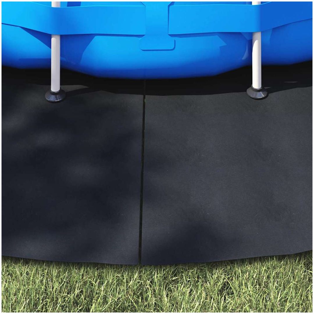 Runt Poolöverdrag Svart Plast Poolöverdrag Rund vidaXL ⌀500 cm – bild 4