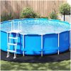 Runt Poolöverdrag Svart Plast Poolöverdrag Rund vidaXL ⌀500 cm – miniatyr 1