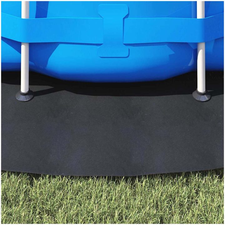 Runt Poolöverdrag Svart Plast Vattentåliga material vidaXL ⌀366 cm – bild 4