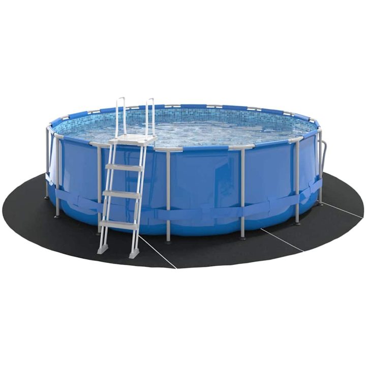 Runt Poolöverdrag Svart Polyeten 458 cm vidaXL ⌀458 cm (2 mm) – bild 3