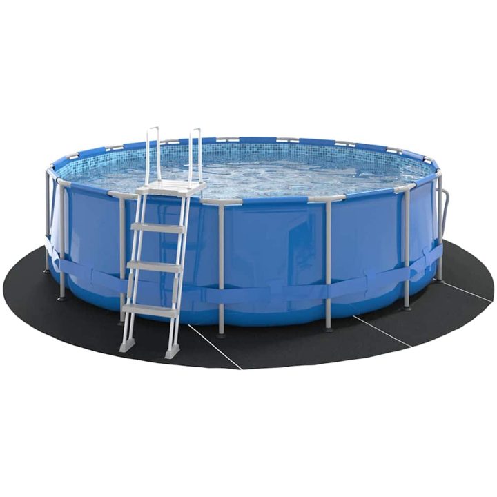 Runt Poolöverdrag Svart Polyeten Poolöverdrag Runt vidaXL ⌀428 cm – bild 3