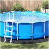 Runt Poolöverdrag Svart Polyeten Poolöverdrag Runt vidaXL ⌀428 cm – miniatyr 1