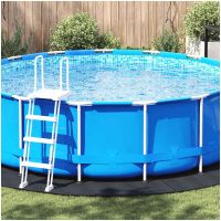 Runt Poolöverdrag Svart Polyeten Poolöverdrag Runt vidaXL