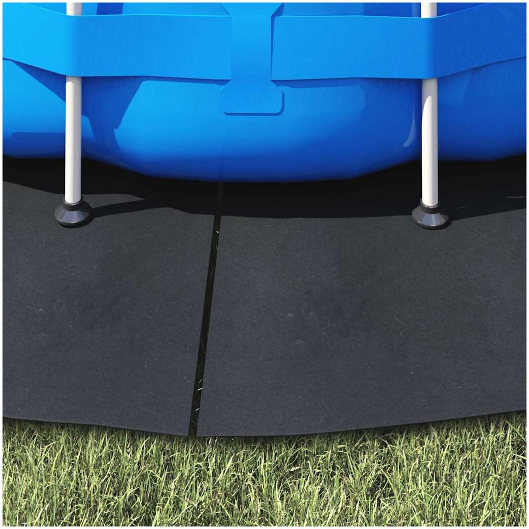 Runt Poolöverdrag Svart PVC Poolöverdrag Rund Modern vidaXL ⌀244 cm – bild 4