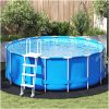 Runt Poolöverdrag Svart PVC Poolöverdrag Rund Modern vidaXL ⌀244 cm – miniatyr 1