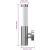 RVS vägglampa för inom- och utomhus vattentät vidaXL – miniatyr 10
