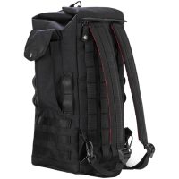 Ryggsäck Voyager Sissy Bar Cordura Läder Svart BURLY BRAND