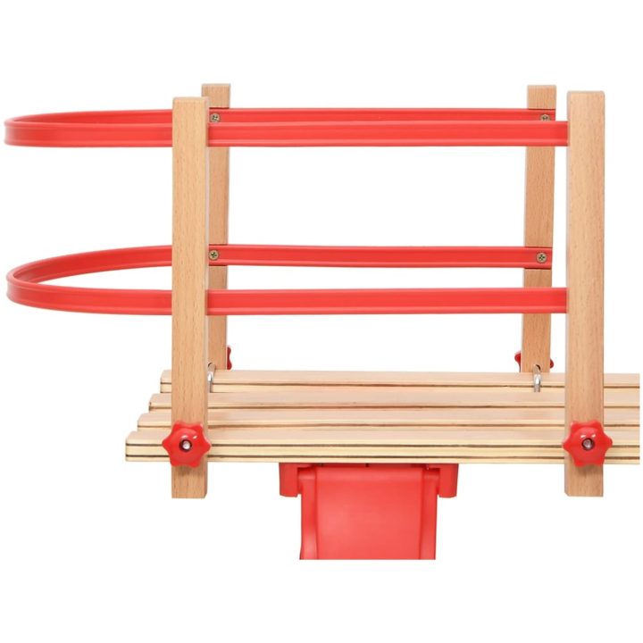 Ryggstöd för kälke röd plywood vidaXL – bild 3