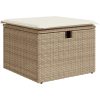 s 6-delade trädgårdsoffas med kuddar Beige Poly Rott vidaXL 100 x 55 x 73 cm – miniatyr 7