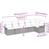 :s 6-delars trädgårdsoffset med kuddar i svart polyrotting vidaXL 297,5 x 132,5 x 85 cm – miniatyr 11